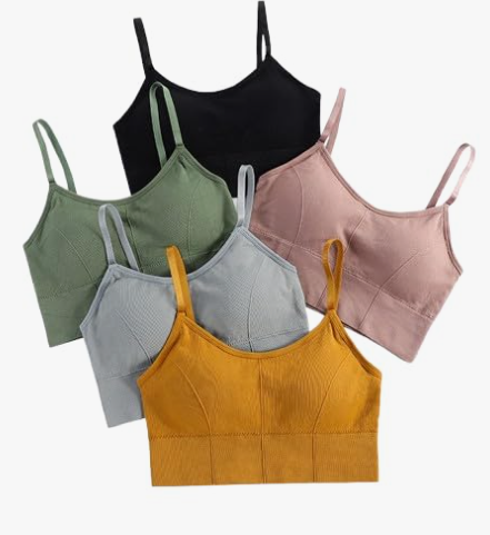 Women's Sports Padded Bra - Assorted Colours, Adjustable Straps, Set of 3